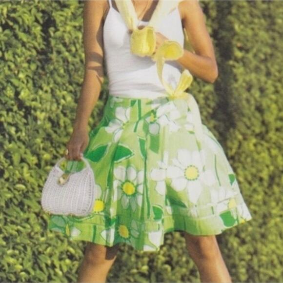 Lilly Pulitzer Dresses & Skirts - Lilly Pulitzer Fresh Air Green Floral Camille Wrap Skirt